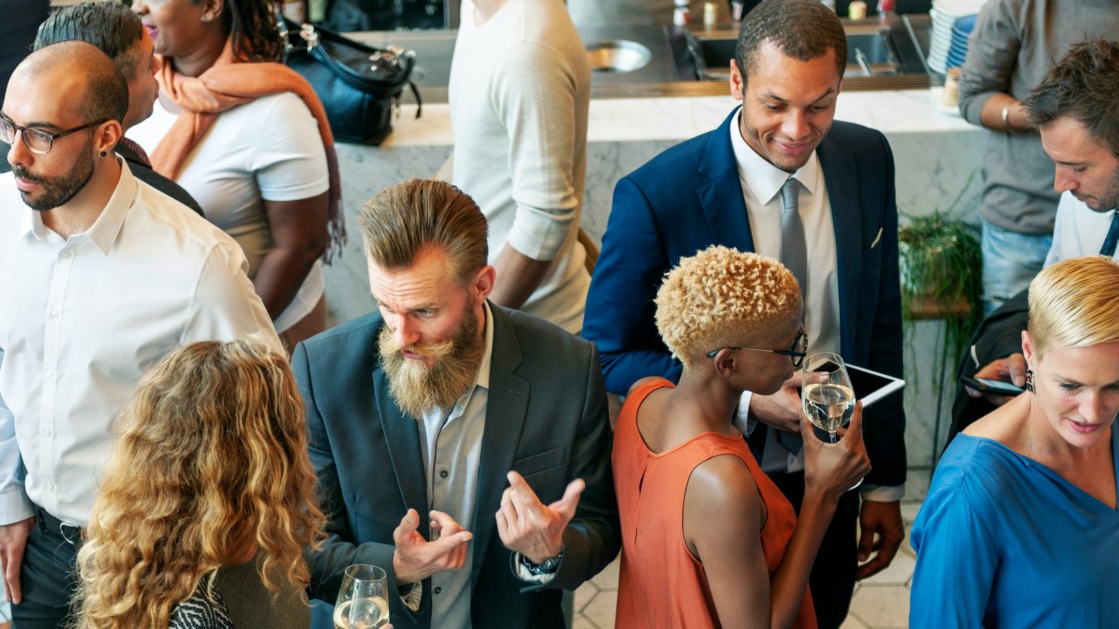 People meeting at a networking event